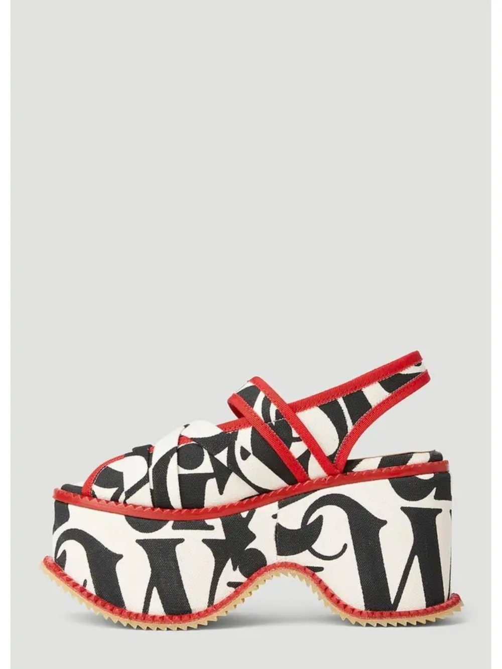 Vivienne Westwood Black and White Graphic Logo Platform Sandals - Picture 2 of 3